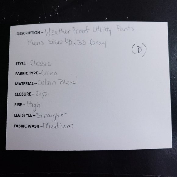 Weatherproof Utility Pants Men's Size 40/30 Gray Stretch - Picture 7 of 8